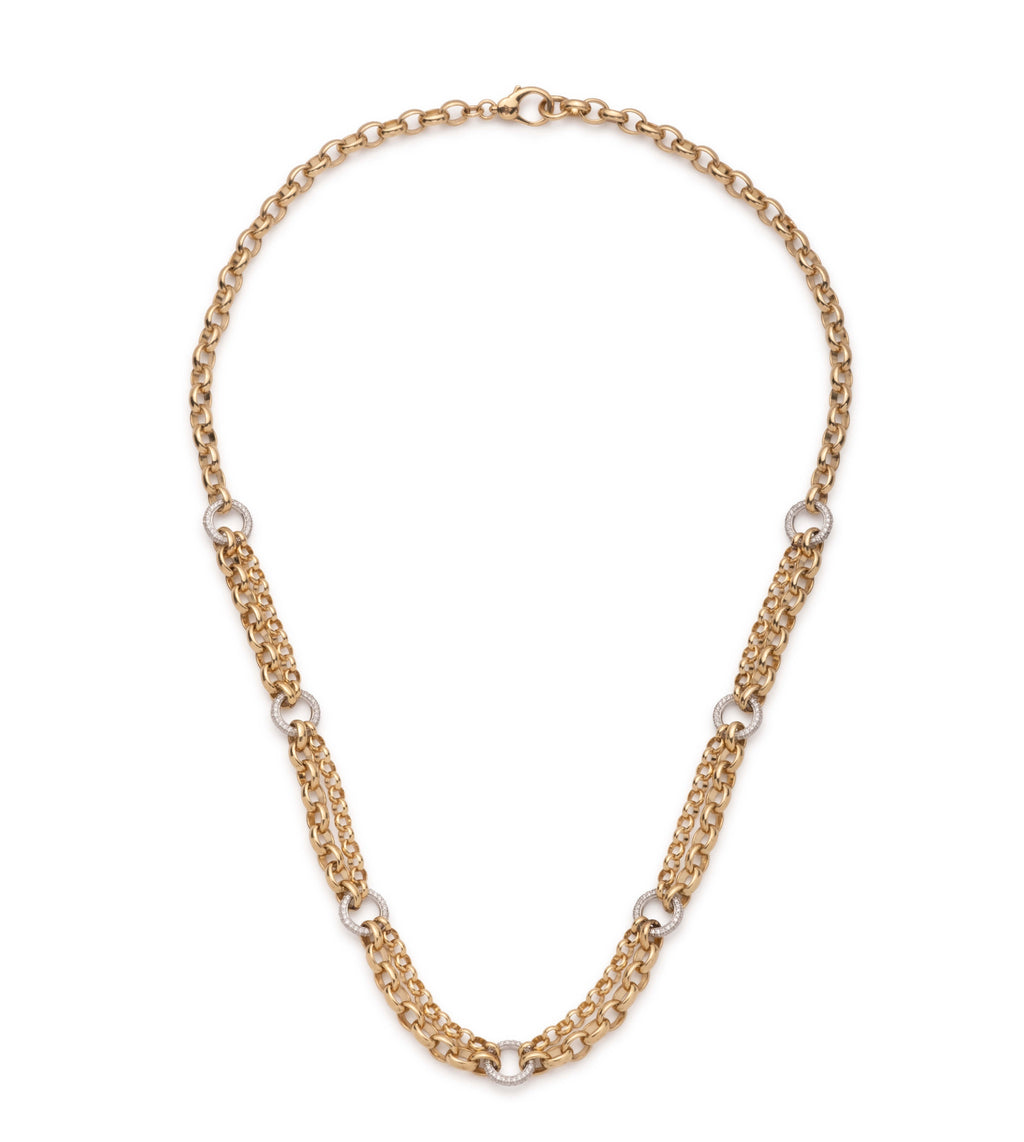 18K Yellow Gold Festoon Chain : in Yellow Gold with Pave Diamond Links – FoundRae