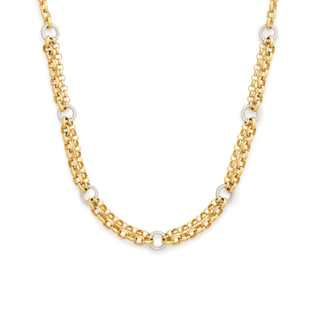 Belcher | Festoon Chain with Pavé Links | Diamonds, Yellow Gold view 1