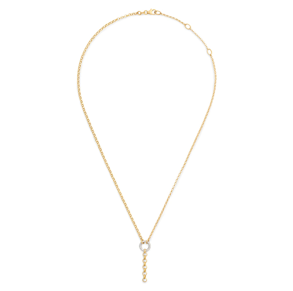 18K Yellow Gold Belcher | Small Mixed Belcher Pavé Extension Chain | Diamonds, 18K Yellow Gold – FoundRae view 3
