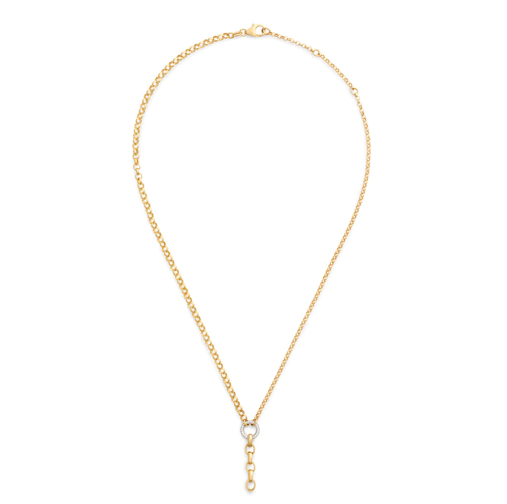 18K Yellow Gold Belcher | Medium Mixed Belcher Pavé Extension Chain | Diamonds, 18K Yellow Gold – FoundRae view 2