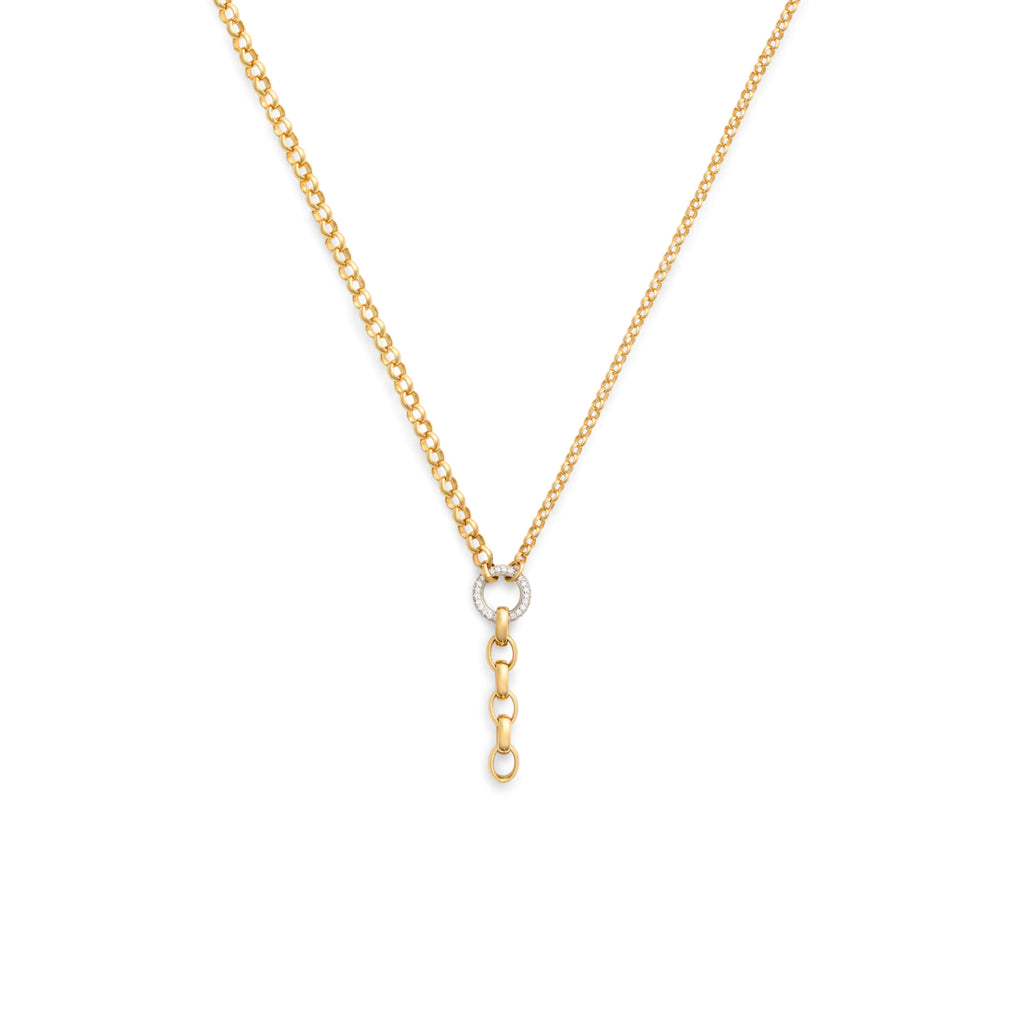 18K Yellow Gold Belcher | Medium Mixed Belcher Pavé Extension Chain | Diamonds, 18K Yellow Gold – FoundRae view 1