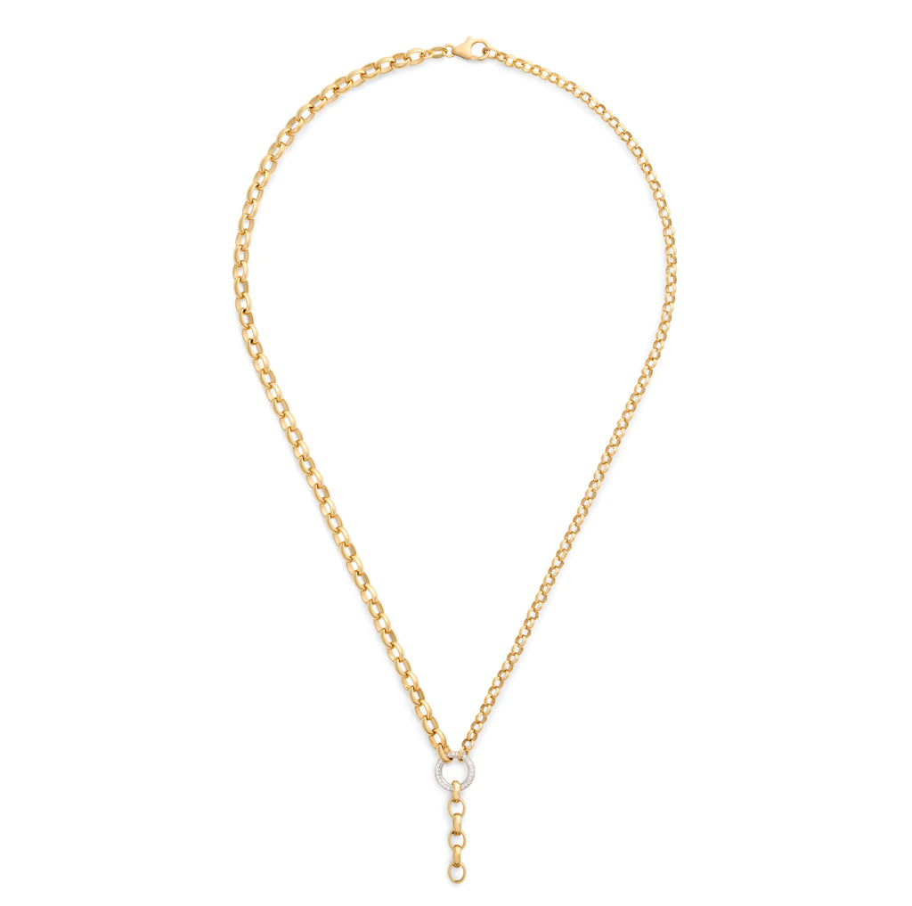 18K Yellow Gold Belcher | Heavy Mixed Belcher Pavé Extension Chain | Diamonds, 18K Yellow Gold – FoundRae view 3