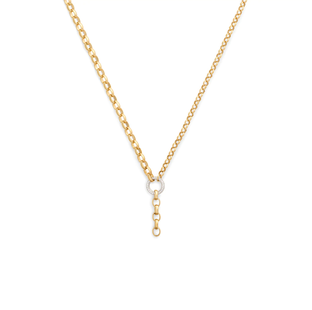 18K Yellow Gold Belcher | Heavy Mixed Belcher Pavé Extension Chain | Diamonds, 18K Yellow Gold – FoundRae view 1