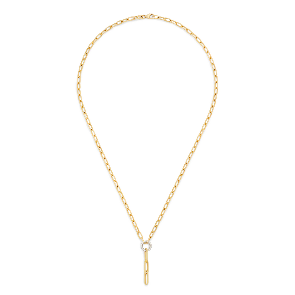 18K Yellow Gold Clip | Small Clip Pavé Extension Chain | Diamonds, 18K Yellow Gold – FoundRae view 2