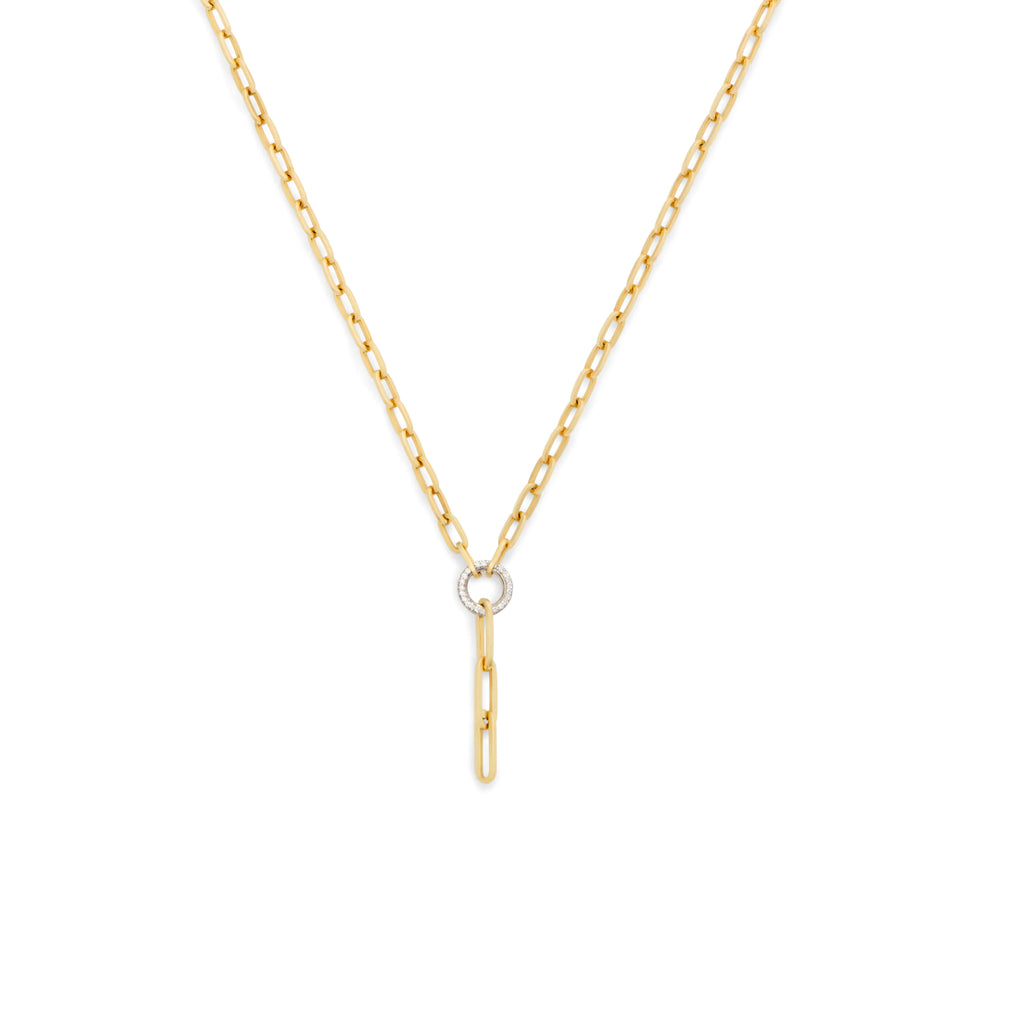 18K Yellow Gold Clip | Small Clip Pavé Extension Chain | Diamonds, 18K Yellow Gold – FoundRae view 1