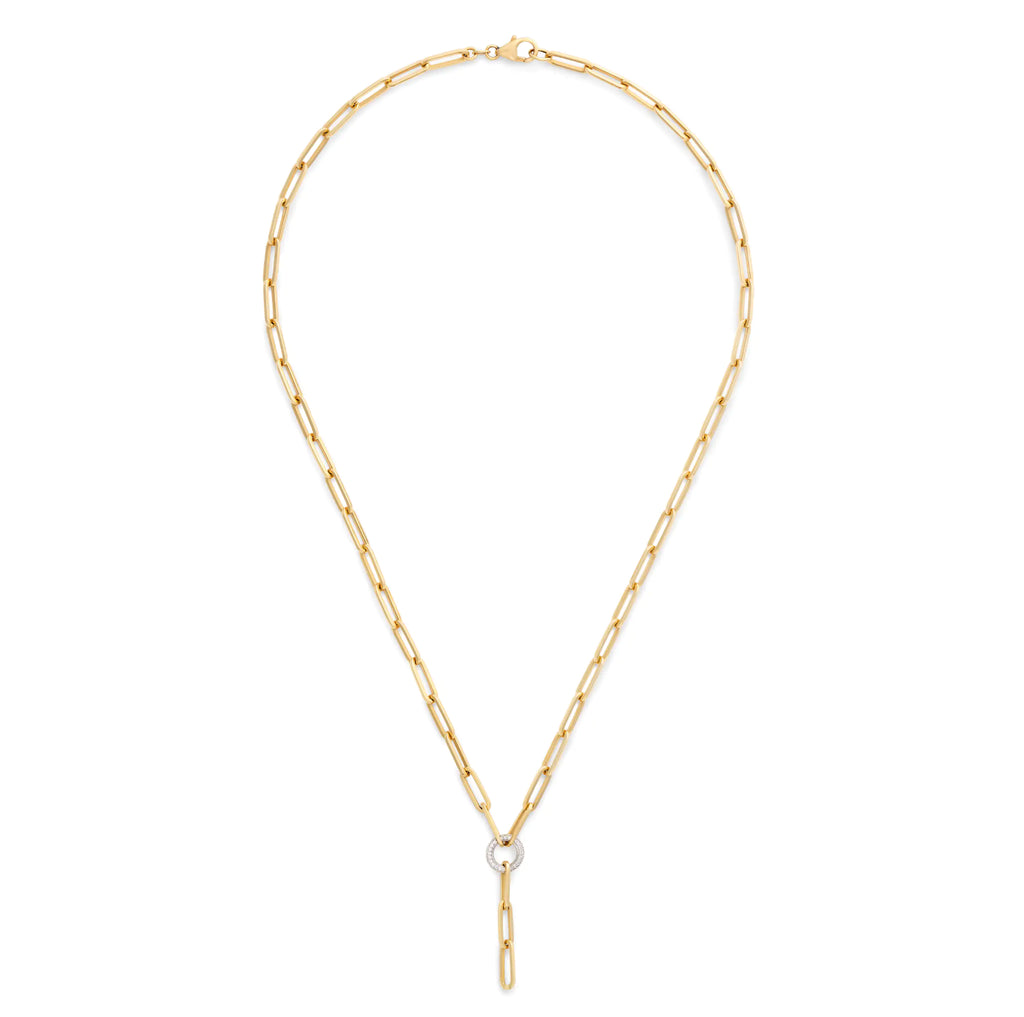 18K Yellow Gold Clip | Medium Clip Pavé Extension Chain | Diamonds, 18K Yellow Gold – FoundRae view 3