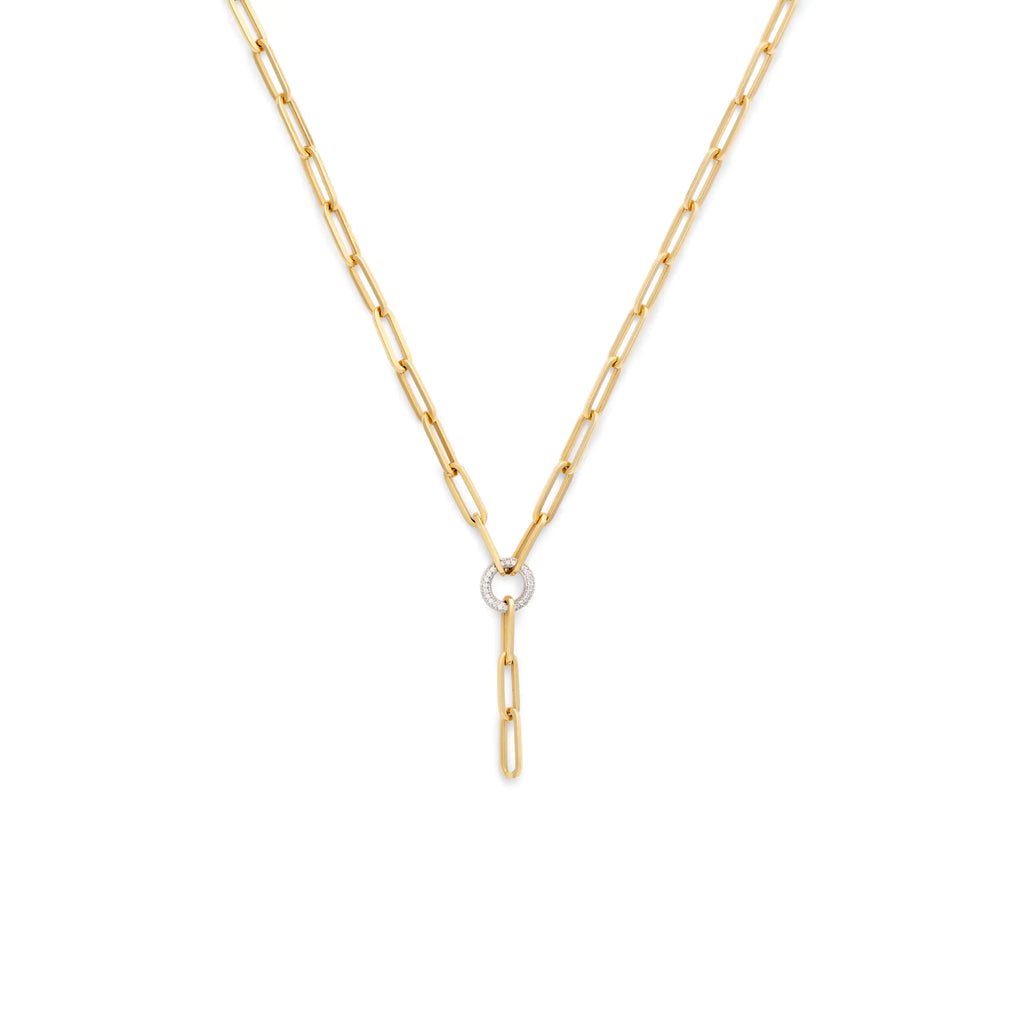 18K Yellow Gold Clip | Medium Clip Pavé Extension Chain | Diamonds, 18K Yellow Gold – FoundRae view 1