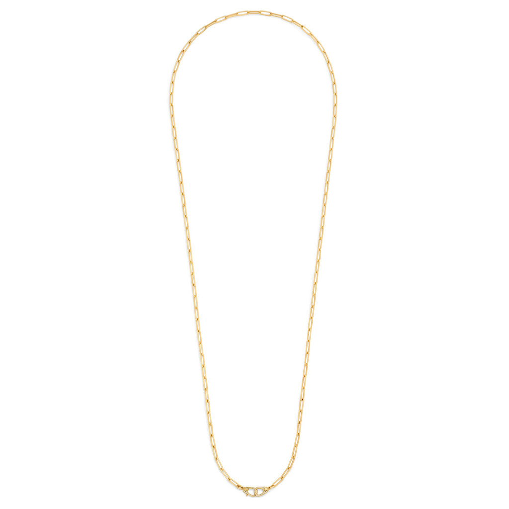 18K Yellow Gold Clip | Medium Clip Chain with Pavé Sister Hooks | Diamonds, 18K Yellow Gold – FoundRae view 5