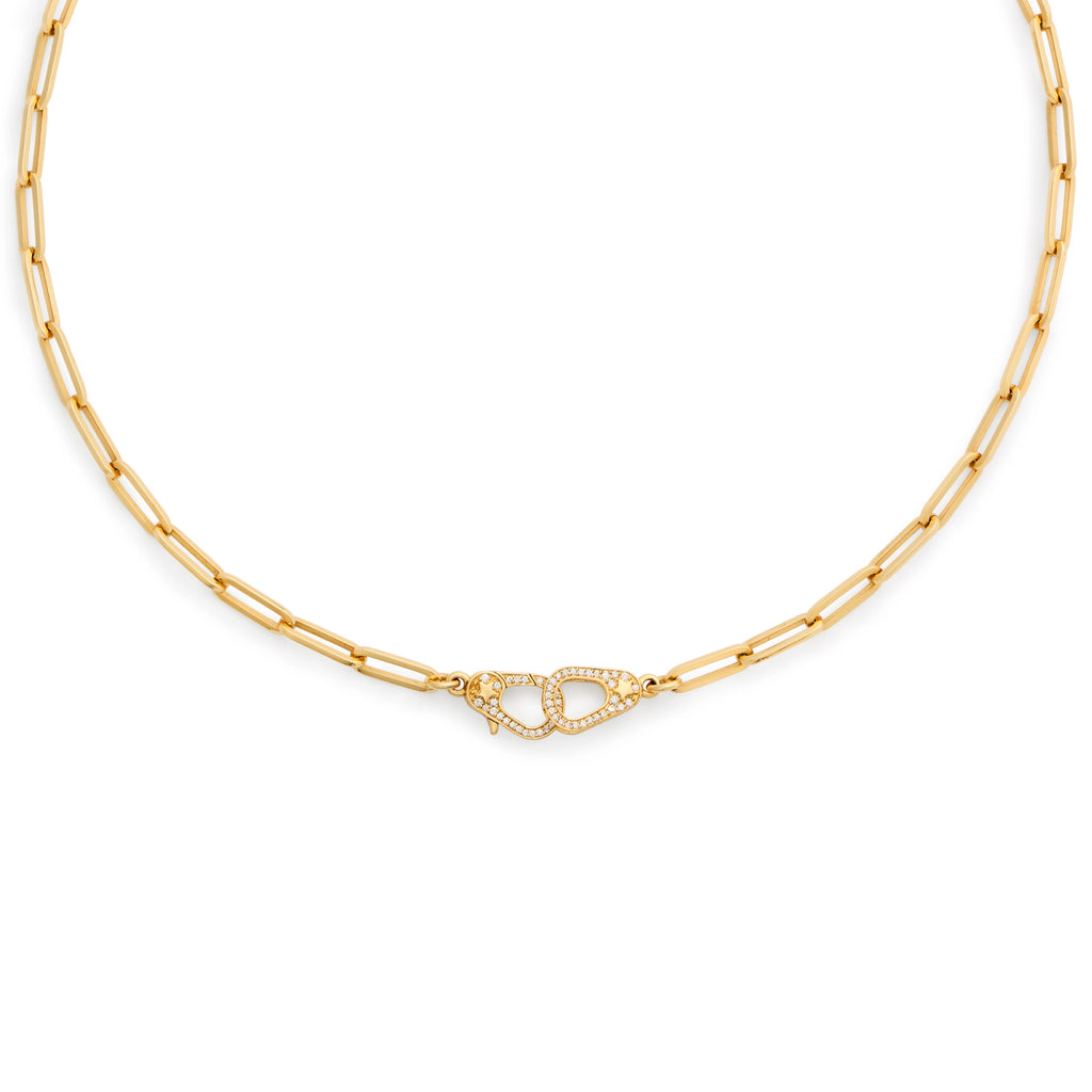 Clip | Medium Clip Chain with Pavé Sister Hooks | Diamonds, Yellow Gold view 1
