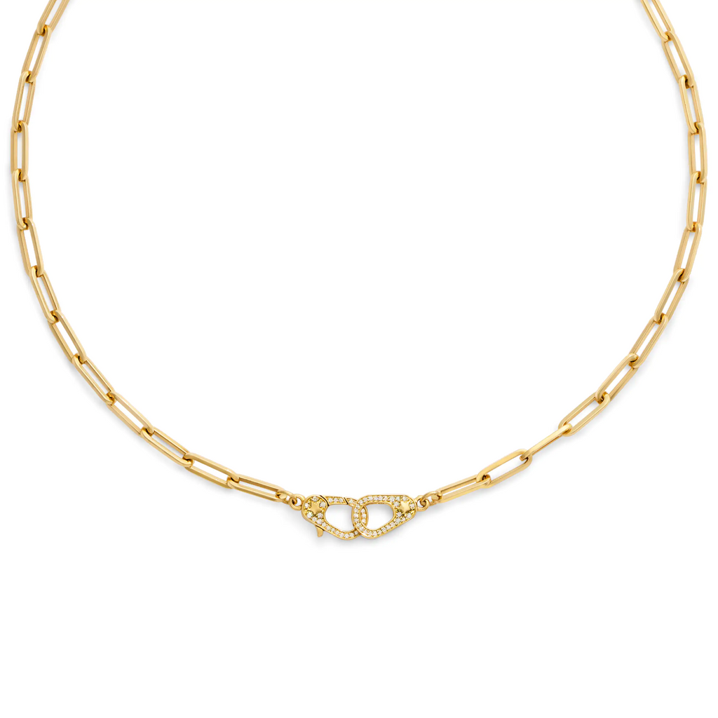 Clip | Medium Clip Chain with Pavé Sister Hooks | Diamonds, 18K Yellow Gold view 1