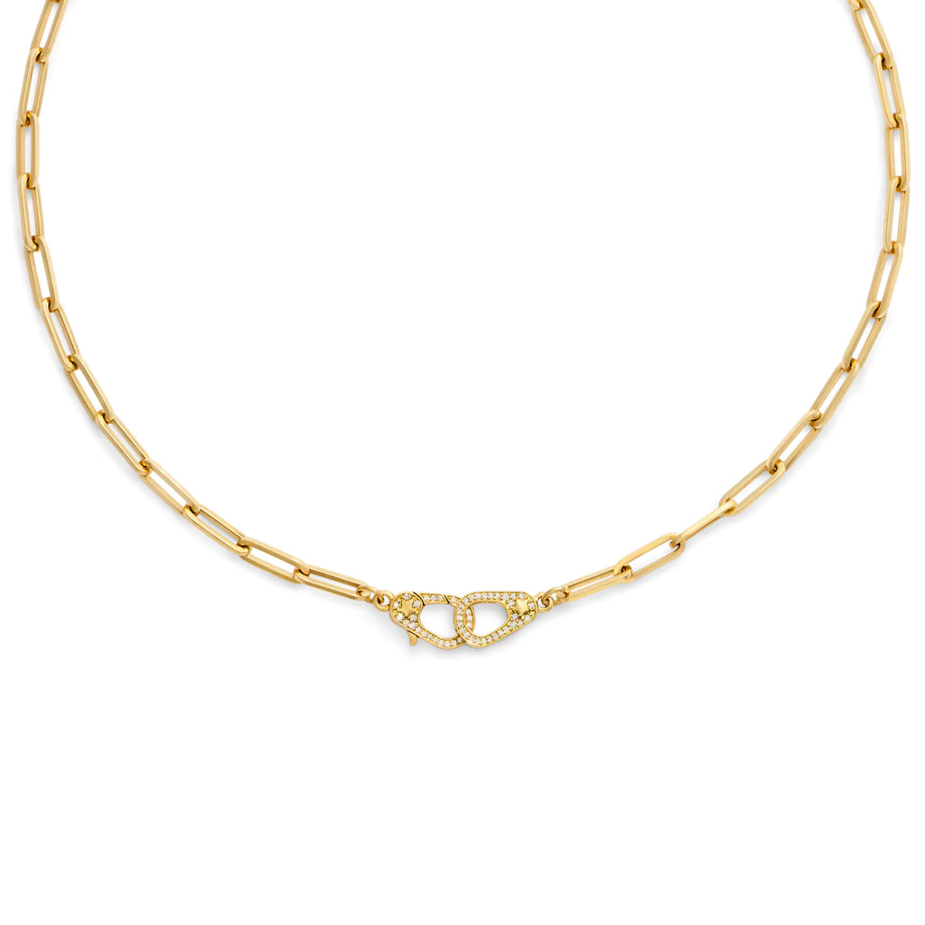 Clip | Medium Clip Chain with Pavé Sister Hooks | Diamonds, 18K Yellow Gold view 1