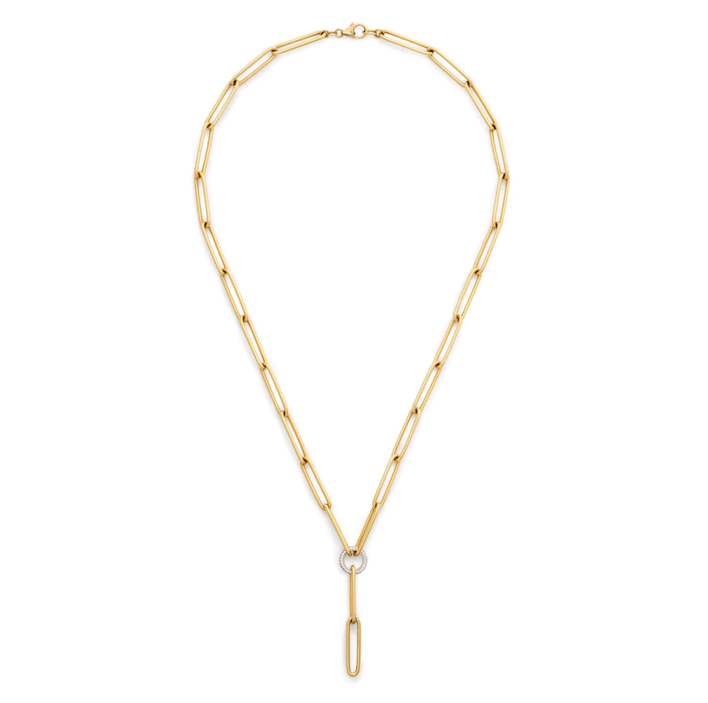 18K Yellow Gold Clip | Large Clip Pavé Extension Chain | Diamonds, 18K Yellow Gold – FoundRae view 3