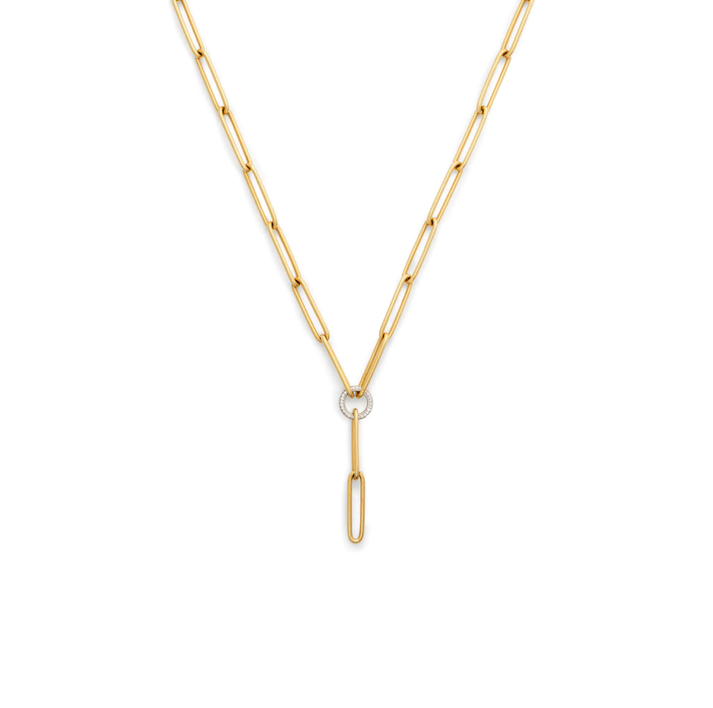 18K Yellow Gold Clip | Large Clip Pavé Extension Chain | Diamonds, 18K Yellow Gold – FoundRae view 1