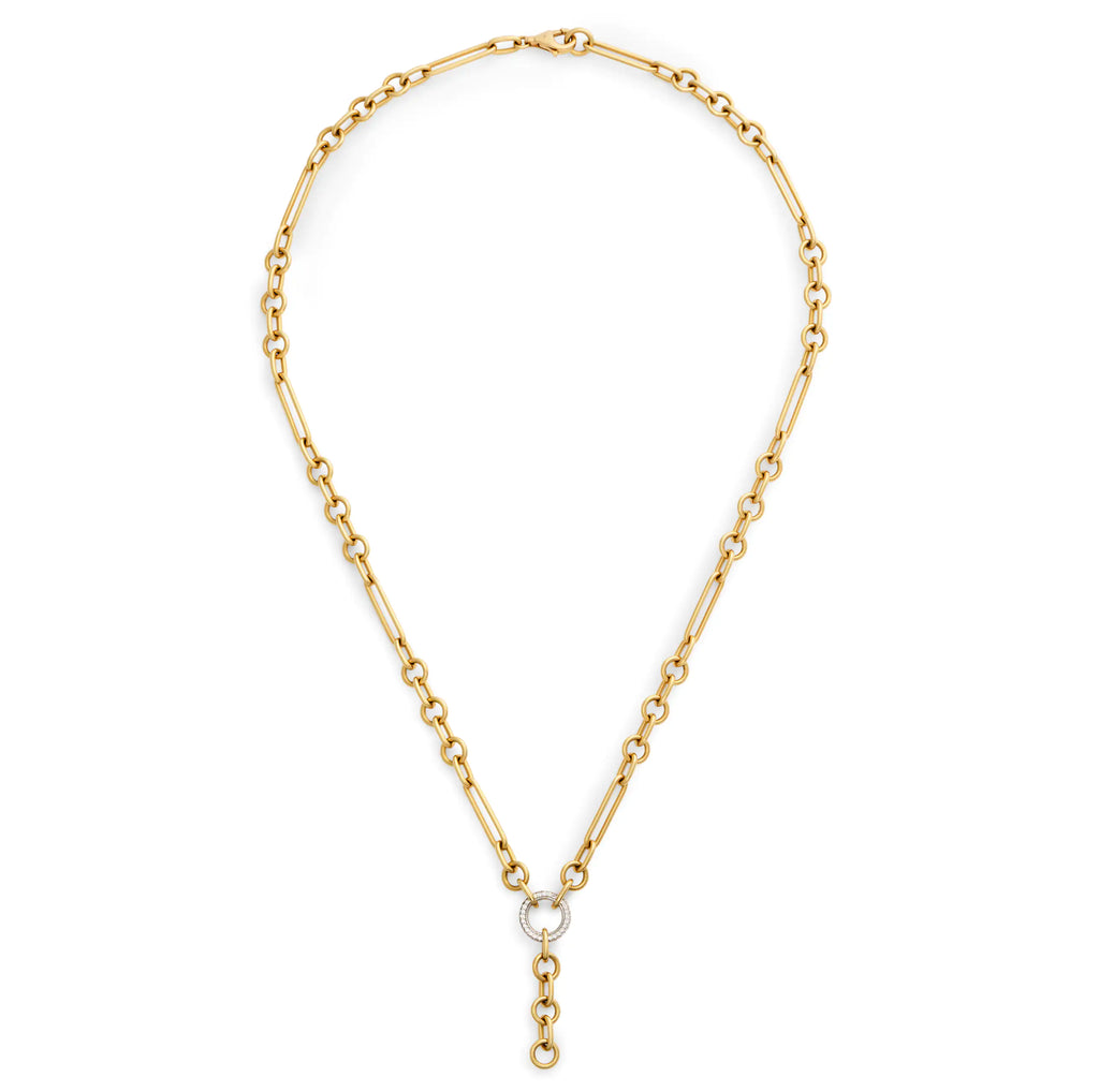 18K Yellow Gold Mixed Clip | Small Mixed Clip Pavé Extension Chain | Diamonds, 18K Yellow Gold – FoundRae view 3