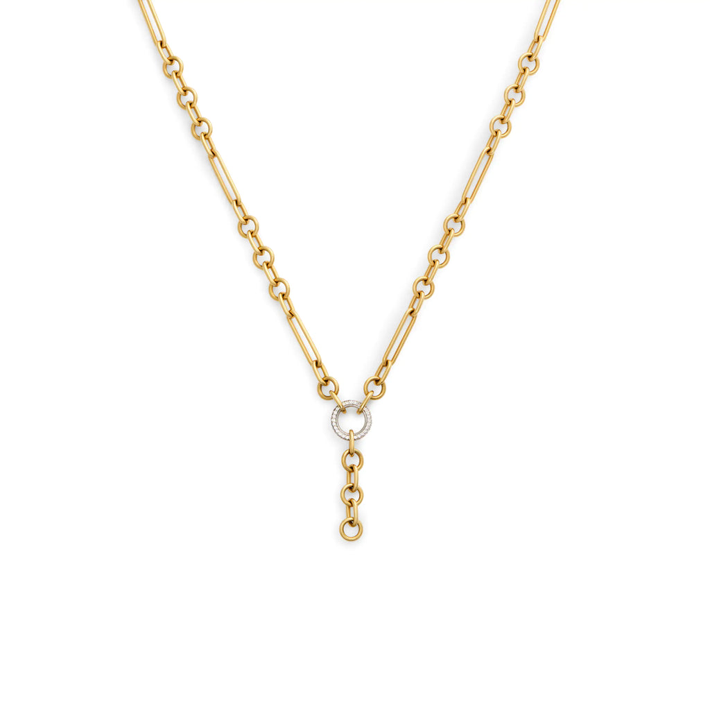 18K Yellow Gold Mixed Clip | Small Mixed Clip Pavé Extension Chain | Diamonds, 18K Yellow Gold – FoundRae view 1