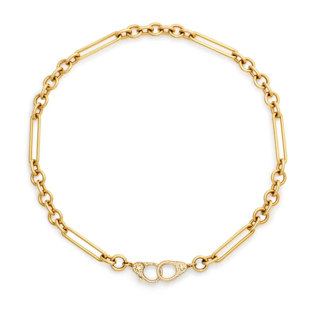 18K Yellow Gold Mixed Clip | Midsized Mixed Clip Chain with Sister Hooks | Yellow Gold – FoundRae view 5
