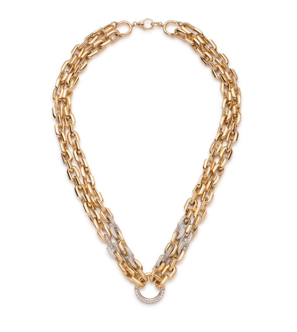 18K Yellow Gold Strong Hearts Double Strand Open Chain Necklace – FoundRae