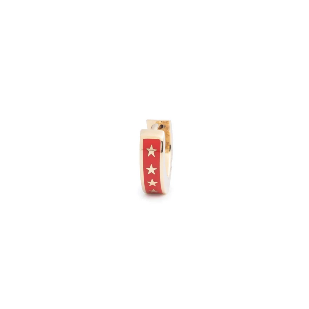 18K Yellow Gold Strength | Ceramic Huggie Earring | Red Ceramic, 18K Yellow Gold – FoundRae view 1