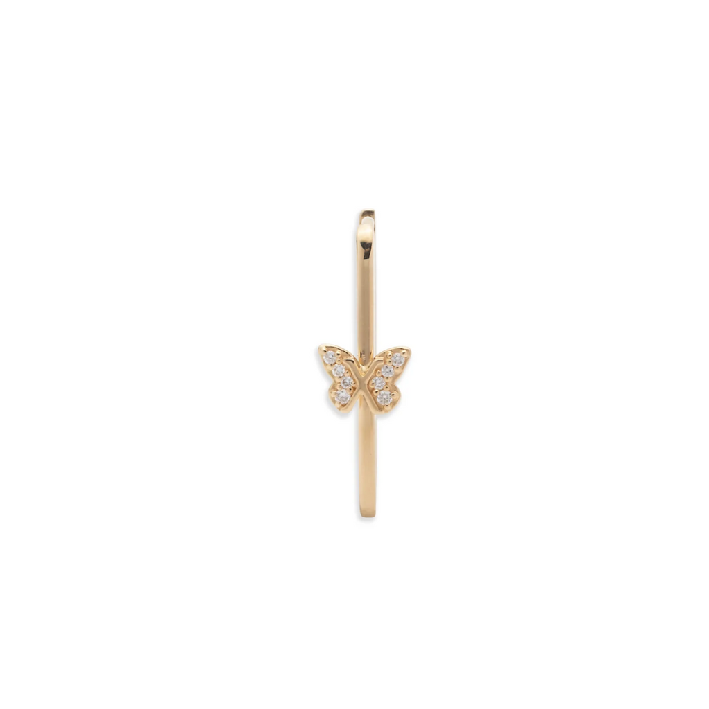 Butterfly : Pave Fob Earring view 1