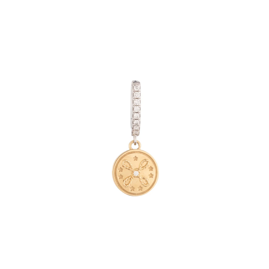 True Love Miniature Medallion Earring : in Yellow Gold view 1