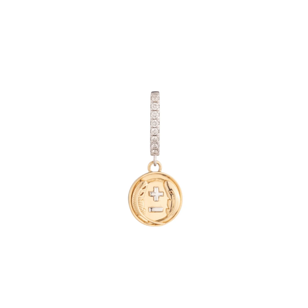 Vivacity Miniature Medallion Earring : in Yellow Gold view 1