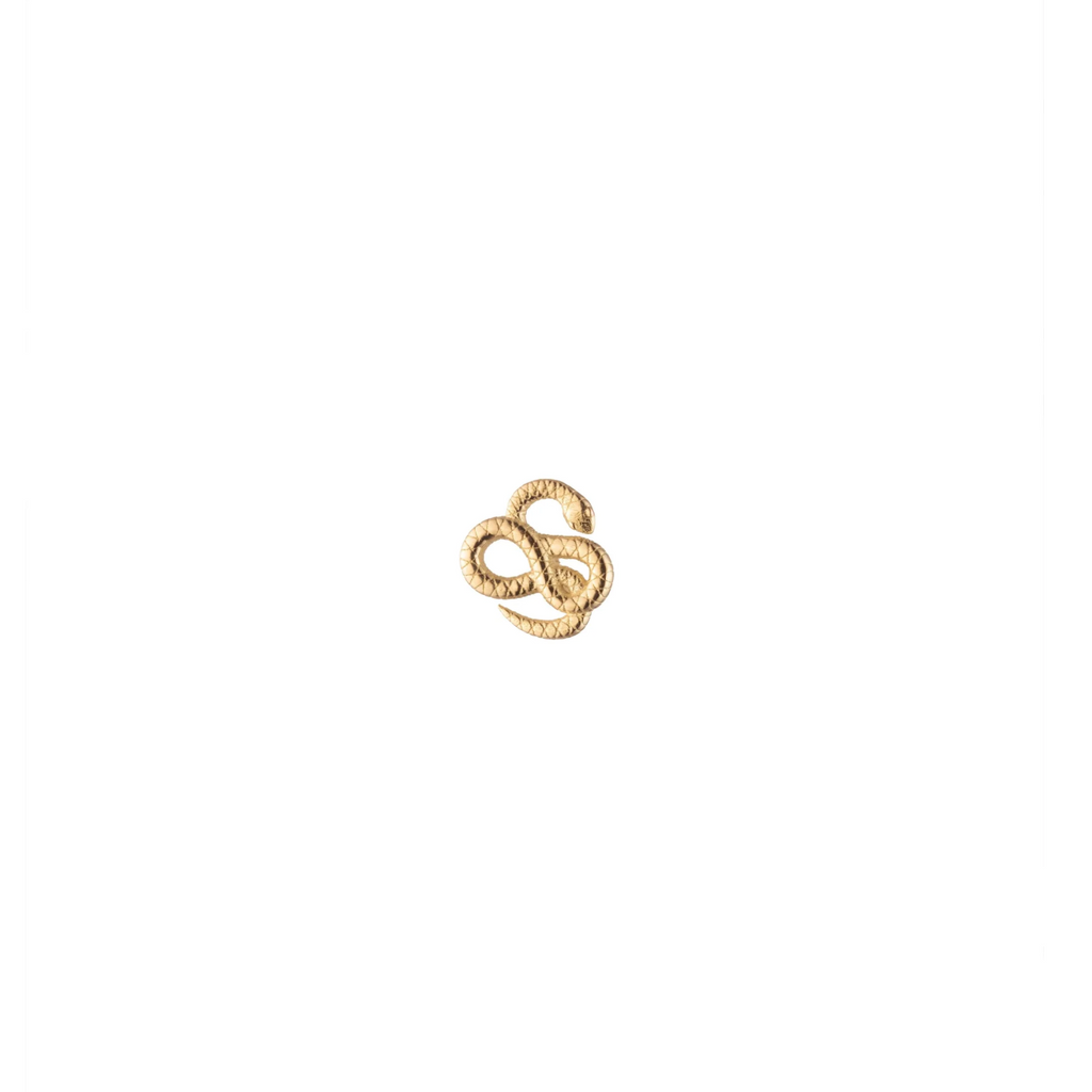 18K Yellow Gold Snake - Wholeness :   Spiritual Animal Stud – FoundRae view 1