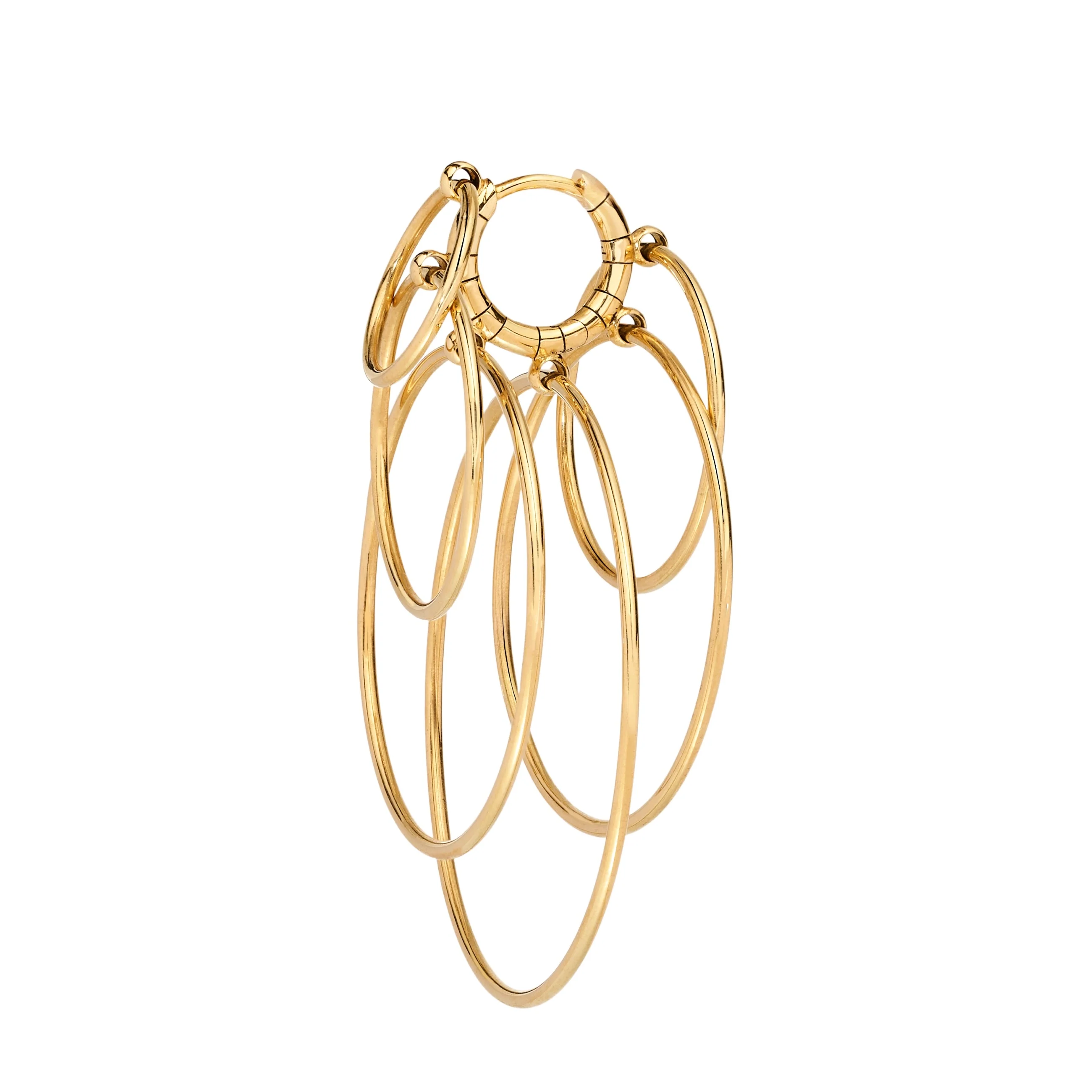 oversized wind chime earring | yellow gold