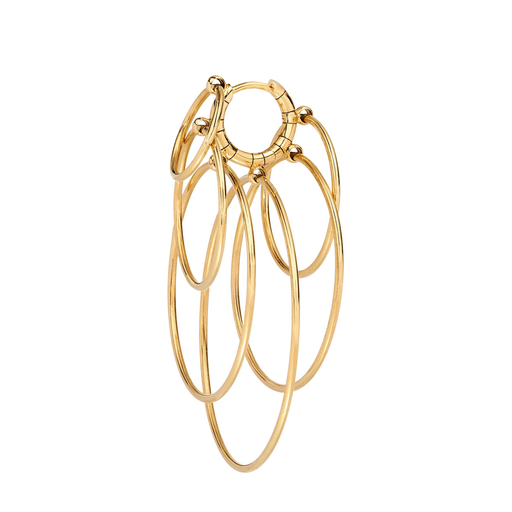 Oversized Wind Chime Earring | Yellow Gold view 1