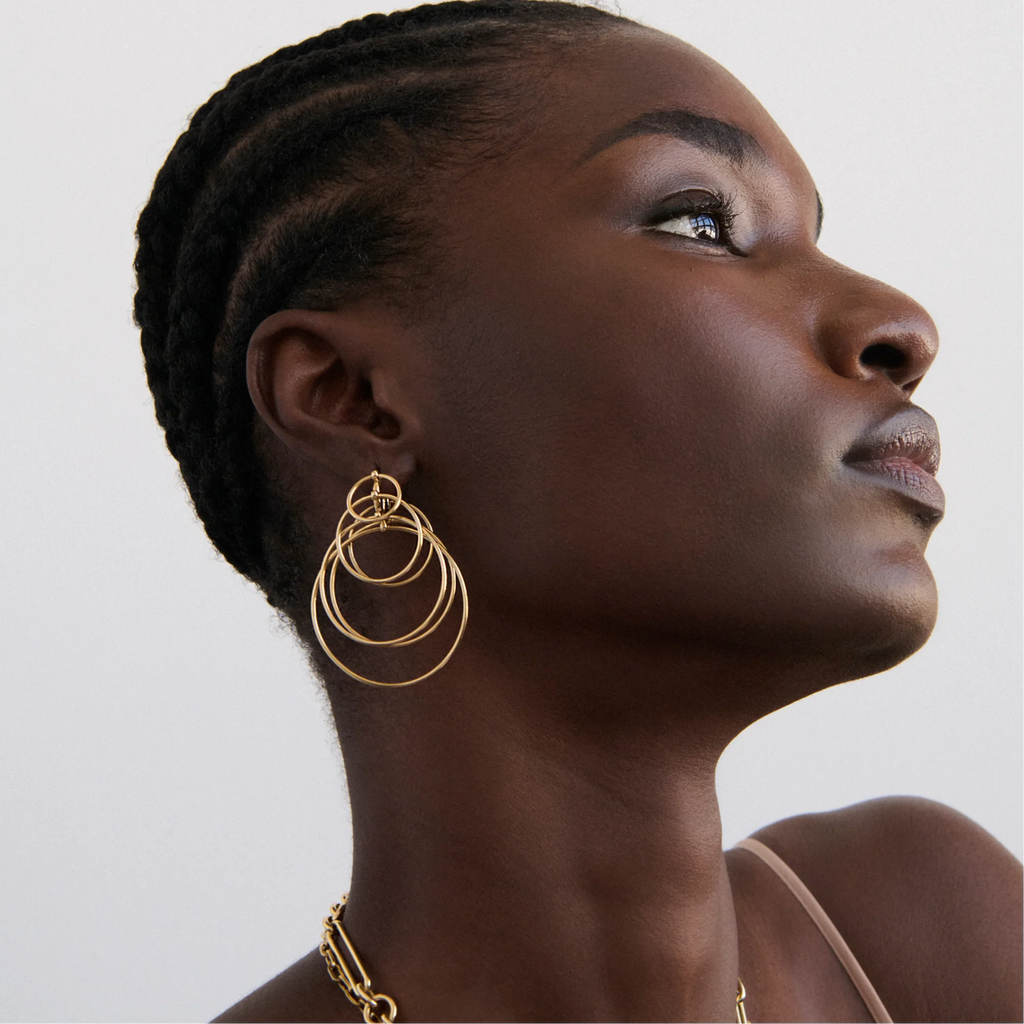 Oversized Wind Chime Earring | Yellow Gold view 2