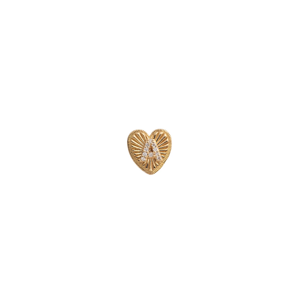 Initials & Numbers : Mini Heart Ear Stud view 1