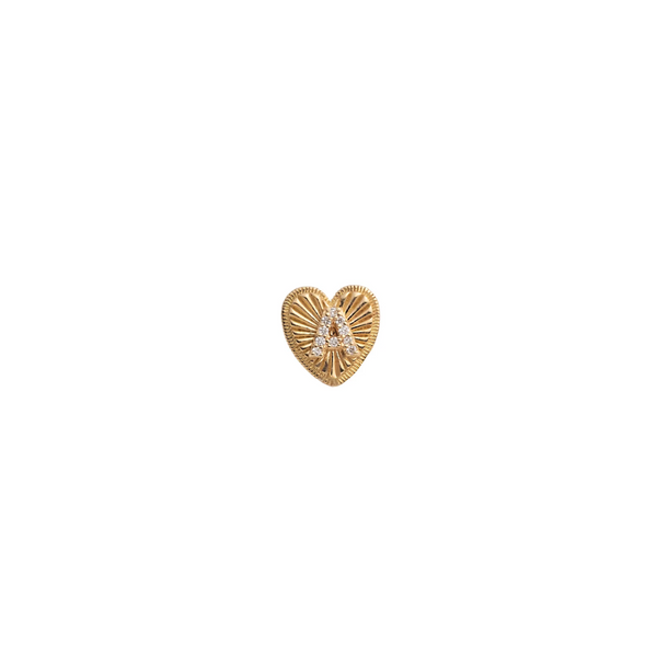 Initials & Numbers : Mini Heart Ear Stud
