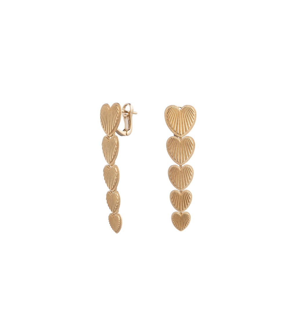 18K Yellow Gold True Love : Graduated Heart Token Earring – FoundRae