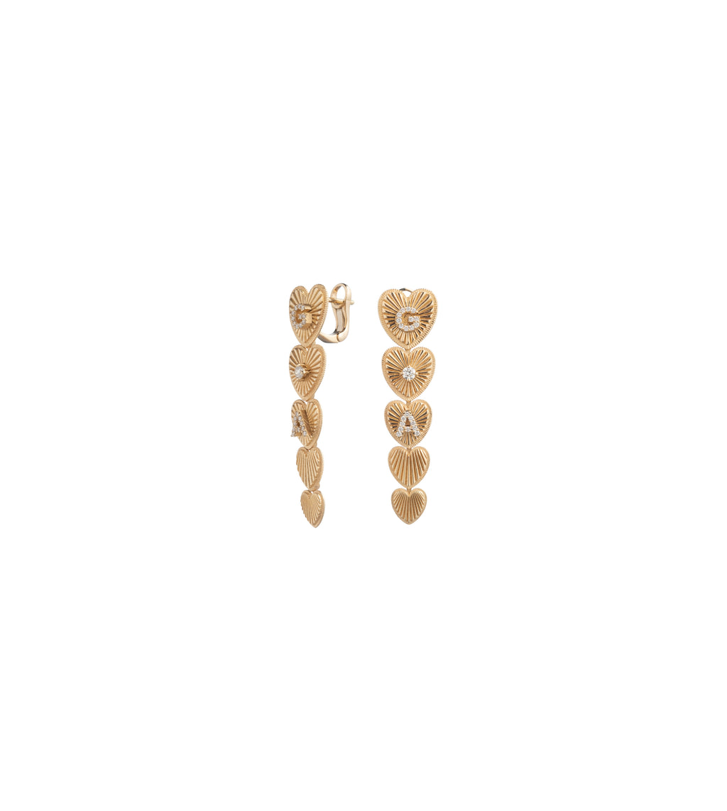 True Love : Custom Graduated Heart Token Earring view 1