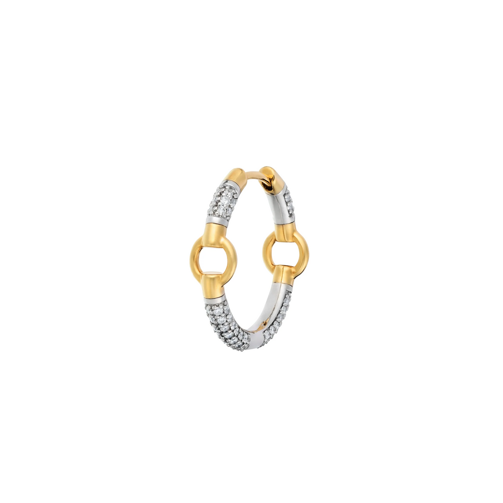 Element | Pavé Element Chain Hoop Earring | Diamonds, Mixed Gold view 1