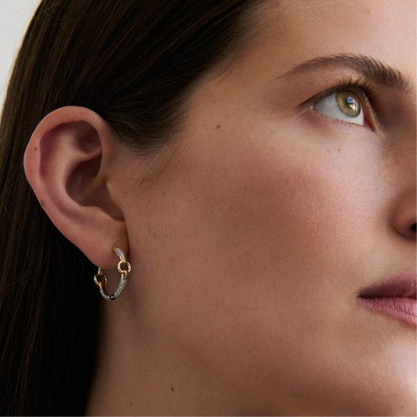 Element | Pavé Element Chain Hoop Earring | Diamonds, Mixed Gold