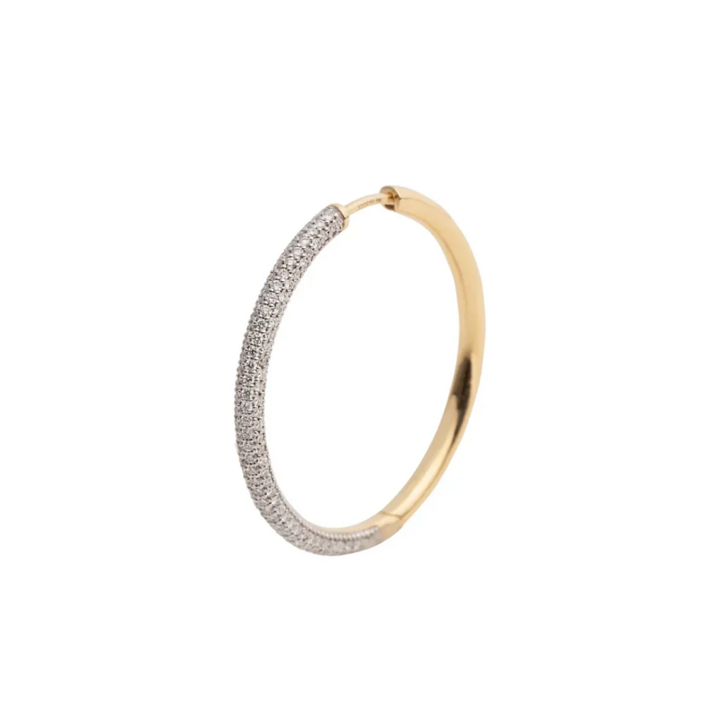 Oversized Pave Diamond : Hoop Earring view 1