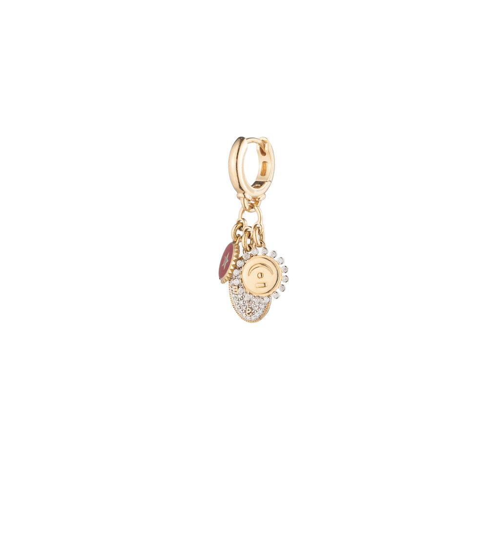 18K Yellow Gold Internal Compass : Mini Cluster Small Chubby Hoop – FoundRae