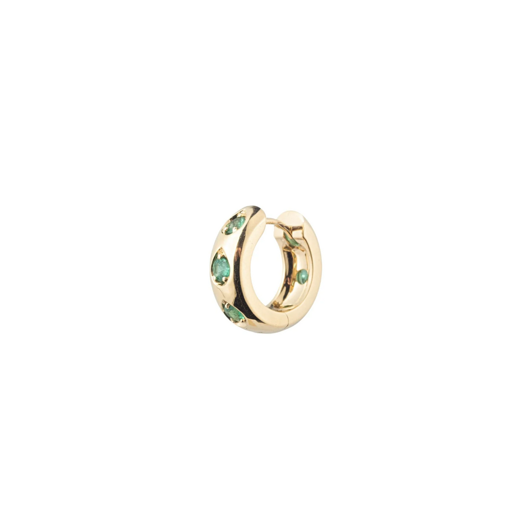 Forever & Always a Pair - Love : Emerald Gemstone Hoop view 1