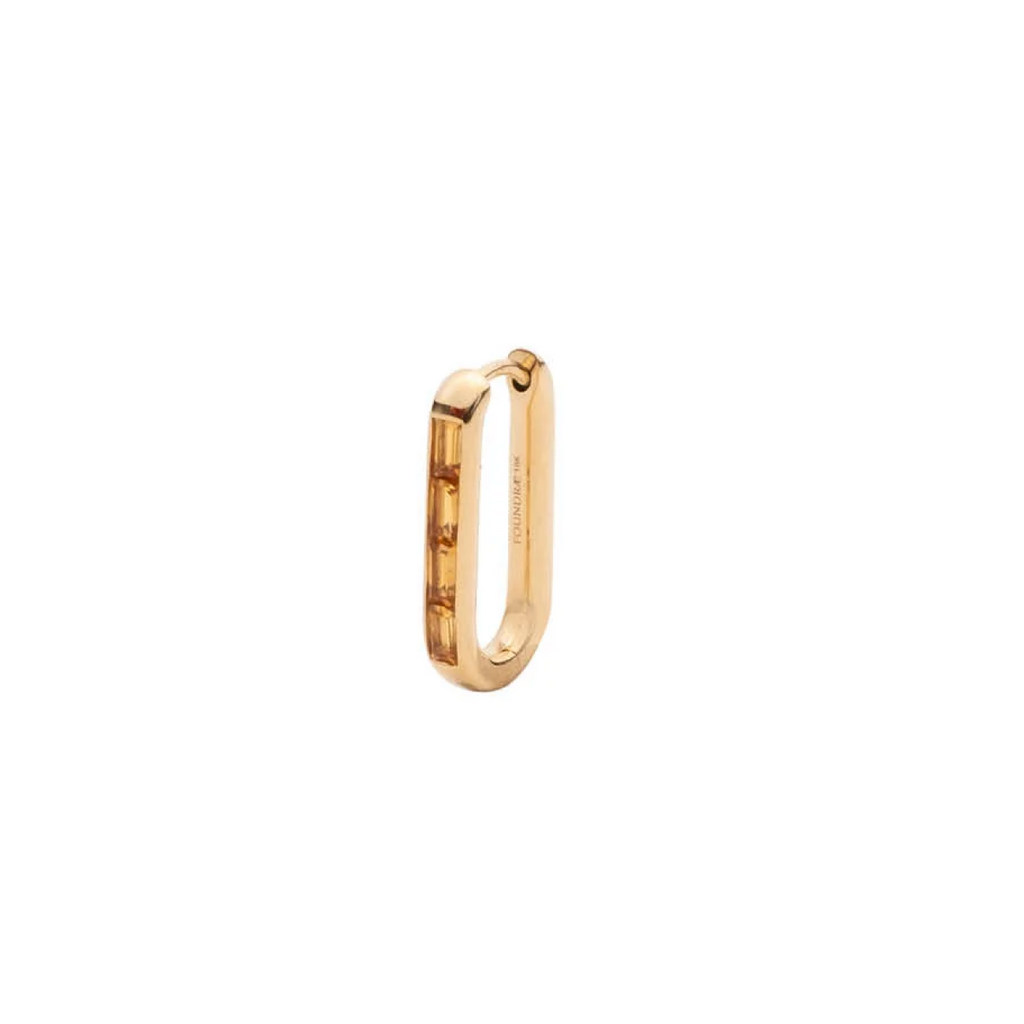 Baguette Ear Fob Champagne Citrine view 1