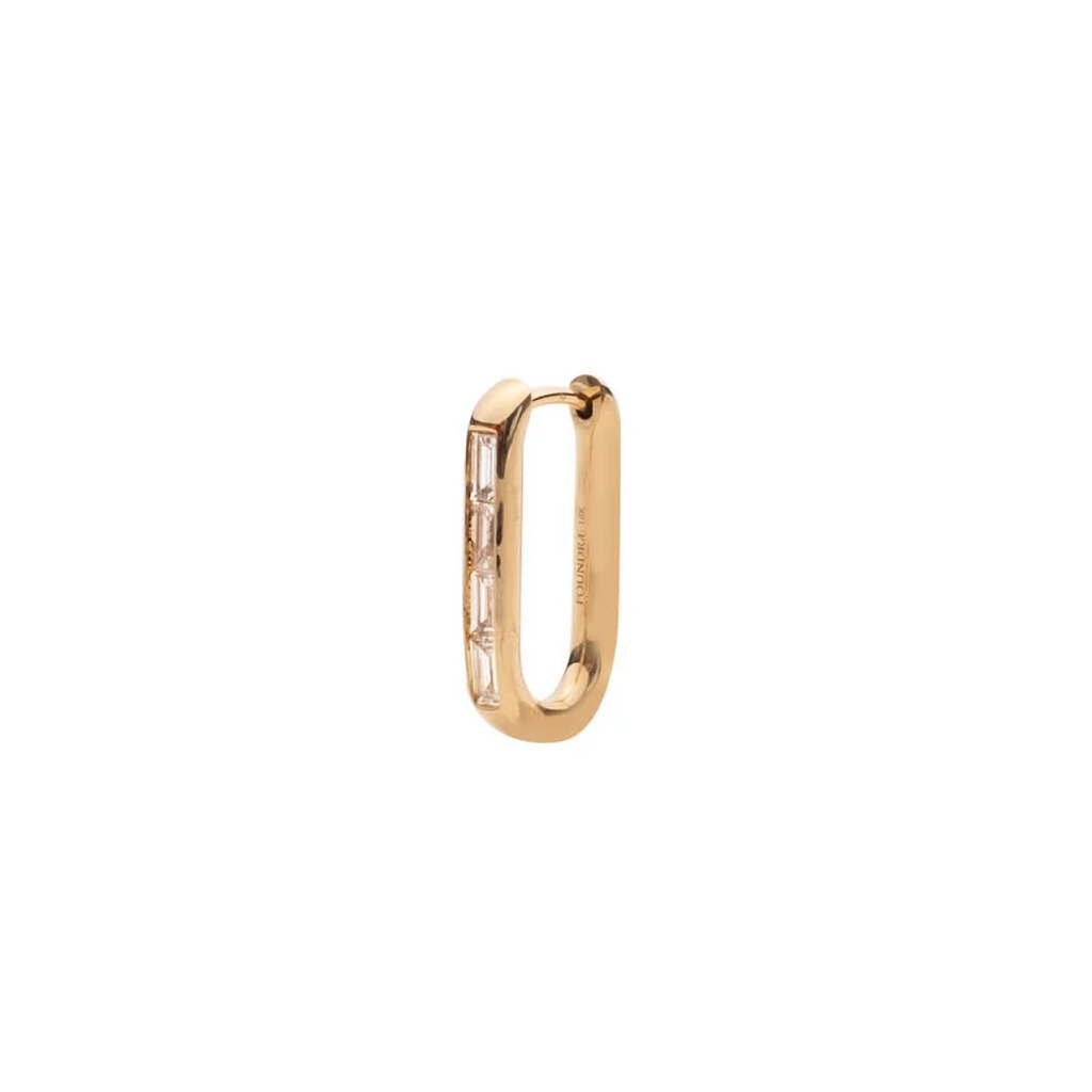 Baguette Ear Fob Diamond view 1