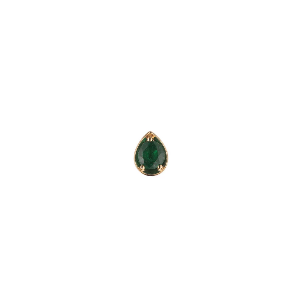 18K Yellow Gold True Love | Forever & Always a Pair 0.4ct Gemstone Stud Earring | Emerald, 18K Yellow Gold – FoundRae view 1