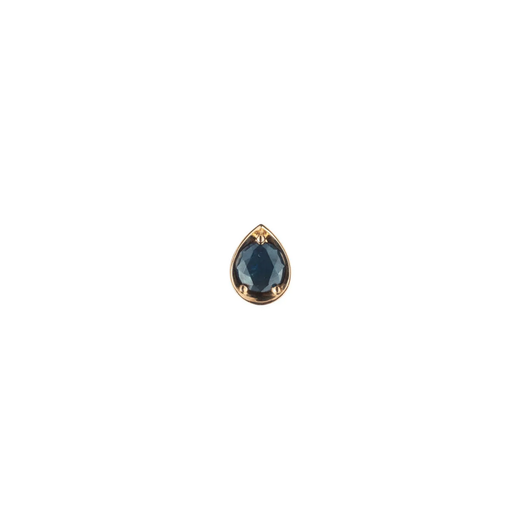 18K Yellow Gold True Love | Forever & Always a Pair 0.5ct Gemstone Stud Earring | Teal Sapphire, 18K Yellow Gold – FoundRae view 1