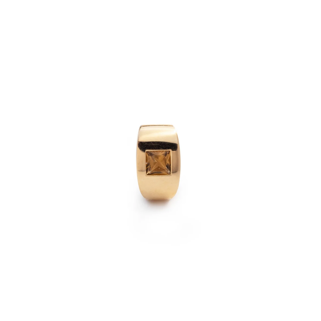 Princess Cut Champagne Citrine - Love : Gemstone Huggie Earring view 1