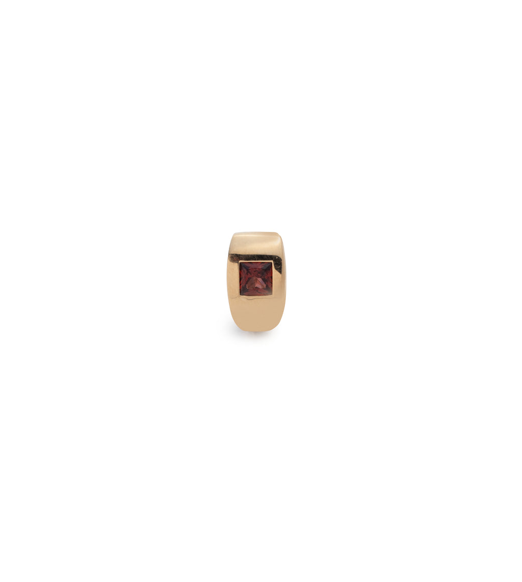 Princess Cut Garnet - Love : Gemstone Huggie Earring view 1