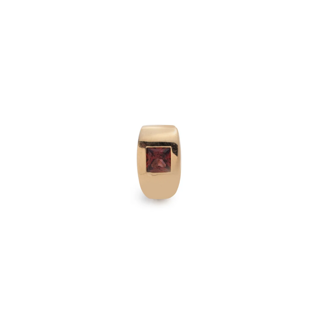 Princess Cut Garnet - Love : Gemstone Huggie Earring view 1