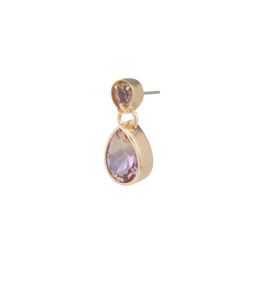 Forever & Always a Pair – Love : Ametrine & Amethyst Gemstone Double Drop Earring view 1