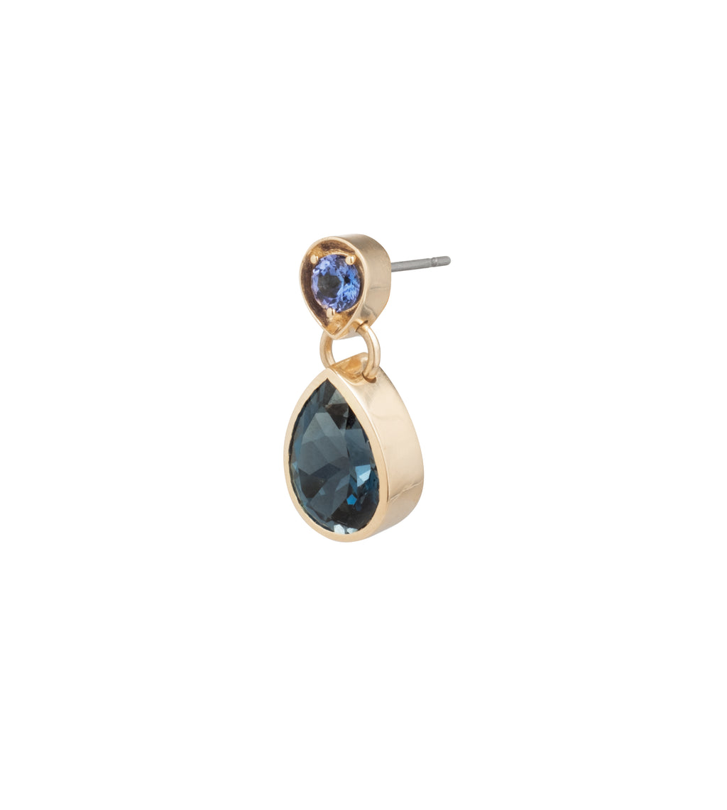 Forever & Always a Pair – Love : Tanzanite & London Blue Topaz Double Drop Earring view 1