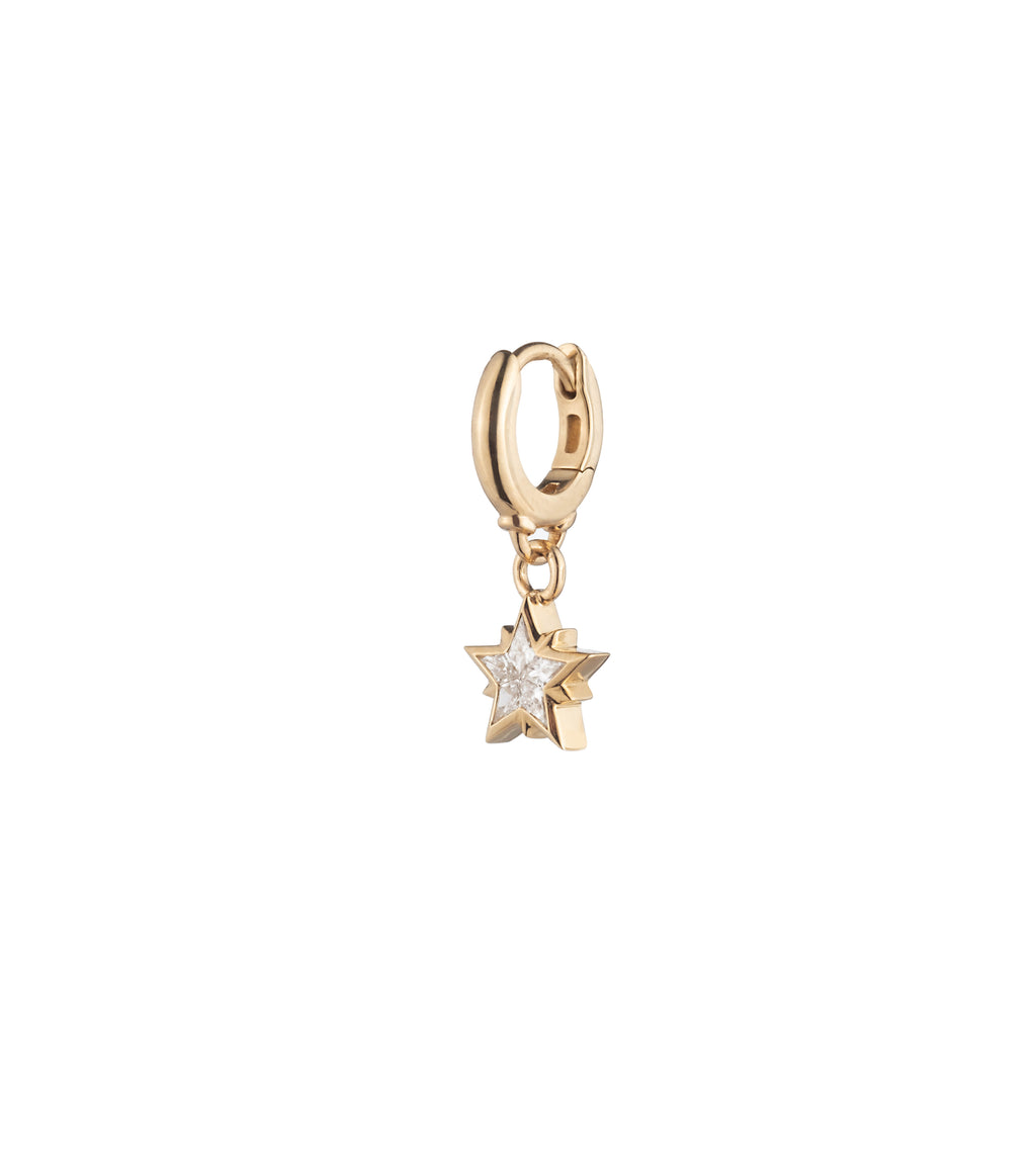 18K Yellow Gold North Star - Internal Compass : Diamond Drop Earring – FoundRae