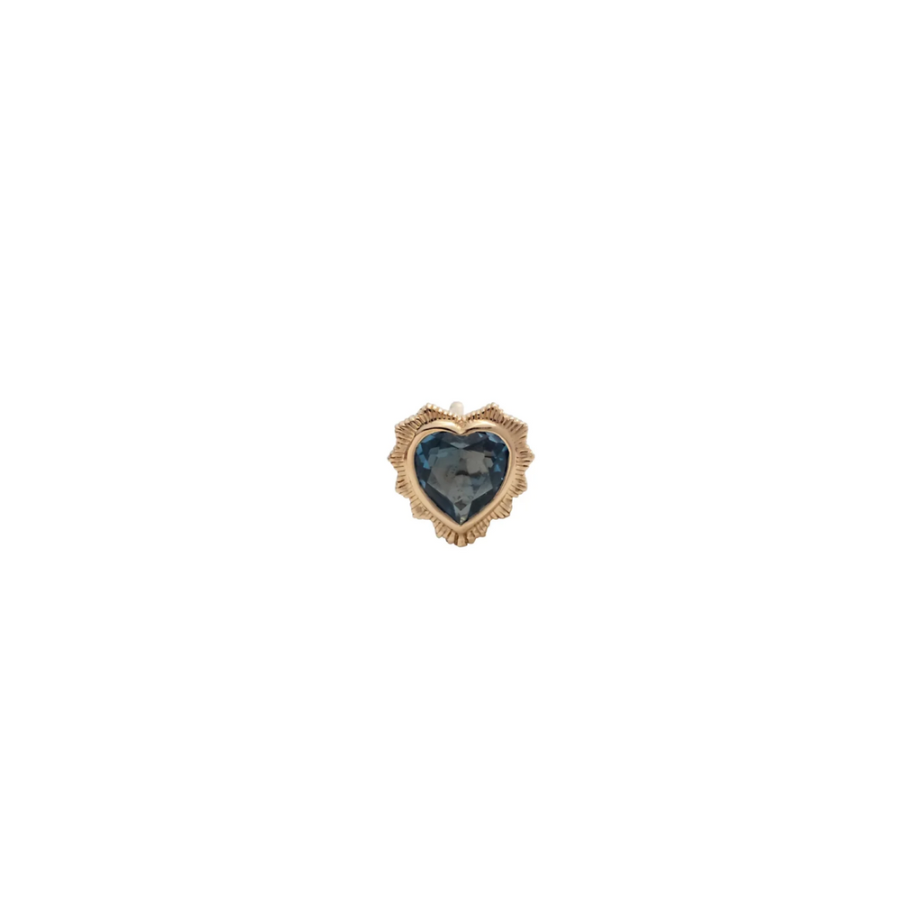 Heart: London Blue Topaz Stud view 1