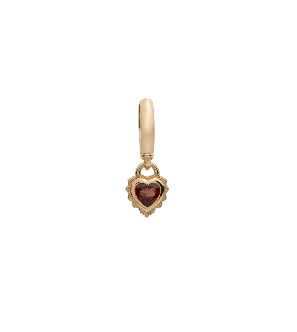 Heart : Garnet Drop Earring view 1